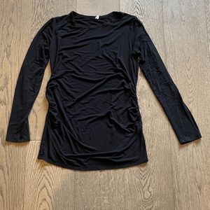 Black Soft Knit Ruched Maternity Top